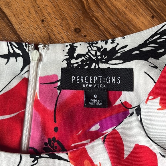 WATERCOLOR flower midi career dress - office, red, black, white, spring, easter - Picture 3 of 5